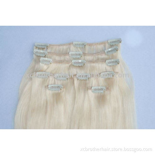 Best quality white clip in human hair extensions